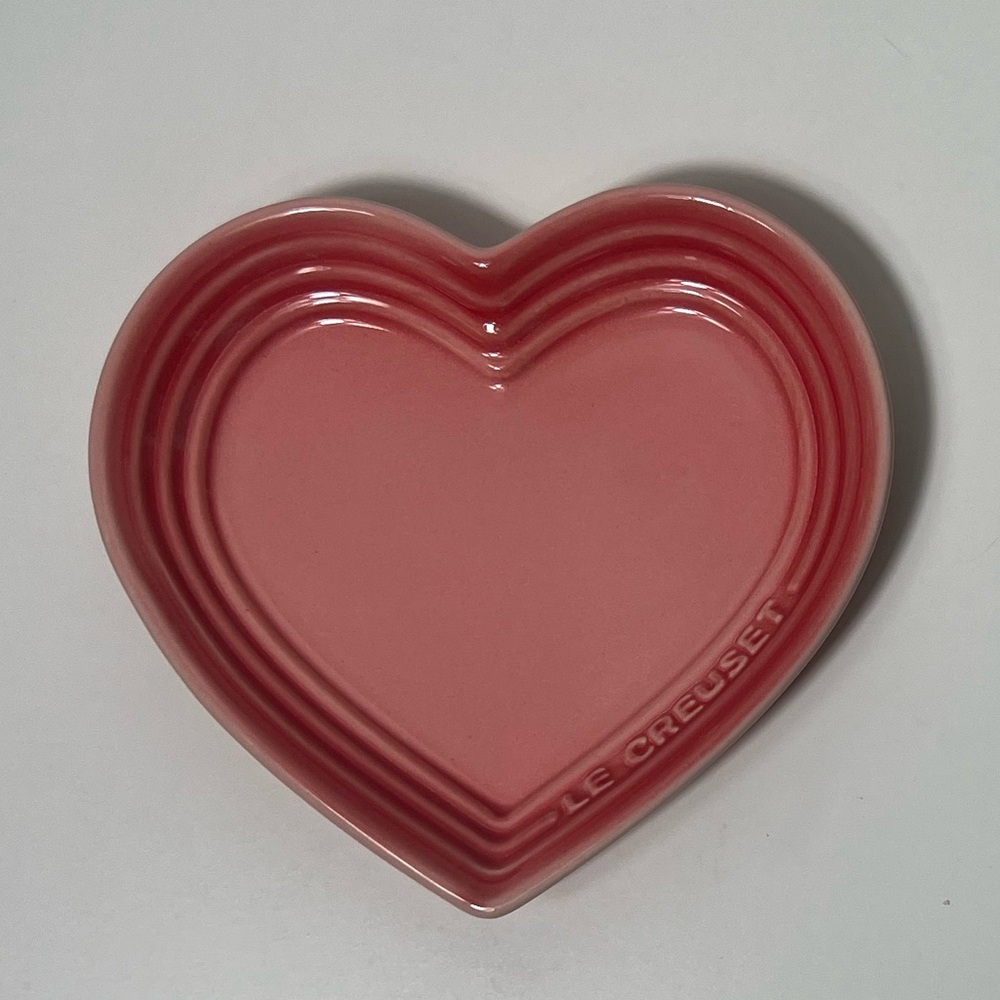 Le Creuset Stoneware Heart Shaped Trinket Dish Plate Tray Bowl - Picture 2 of 7